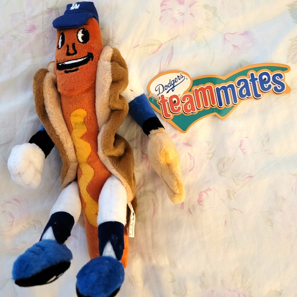 1999 Fiesta MLB Los Angeles Dodgers Teammates 9” Dodger Dog Plush Doll-NOS-VRHTF